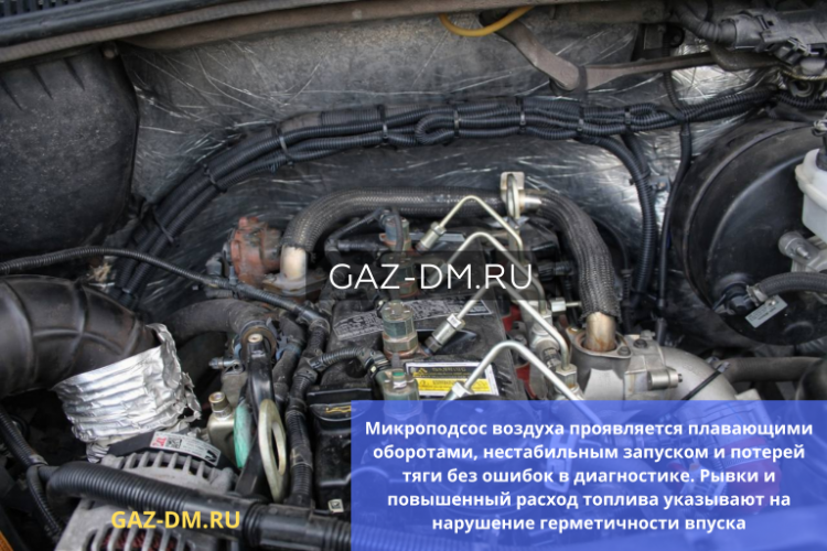 Микроподсос воздуха во впуске на Газели NEXT: скрытая причина нестабильной работы двигателя
