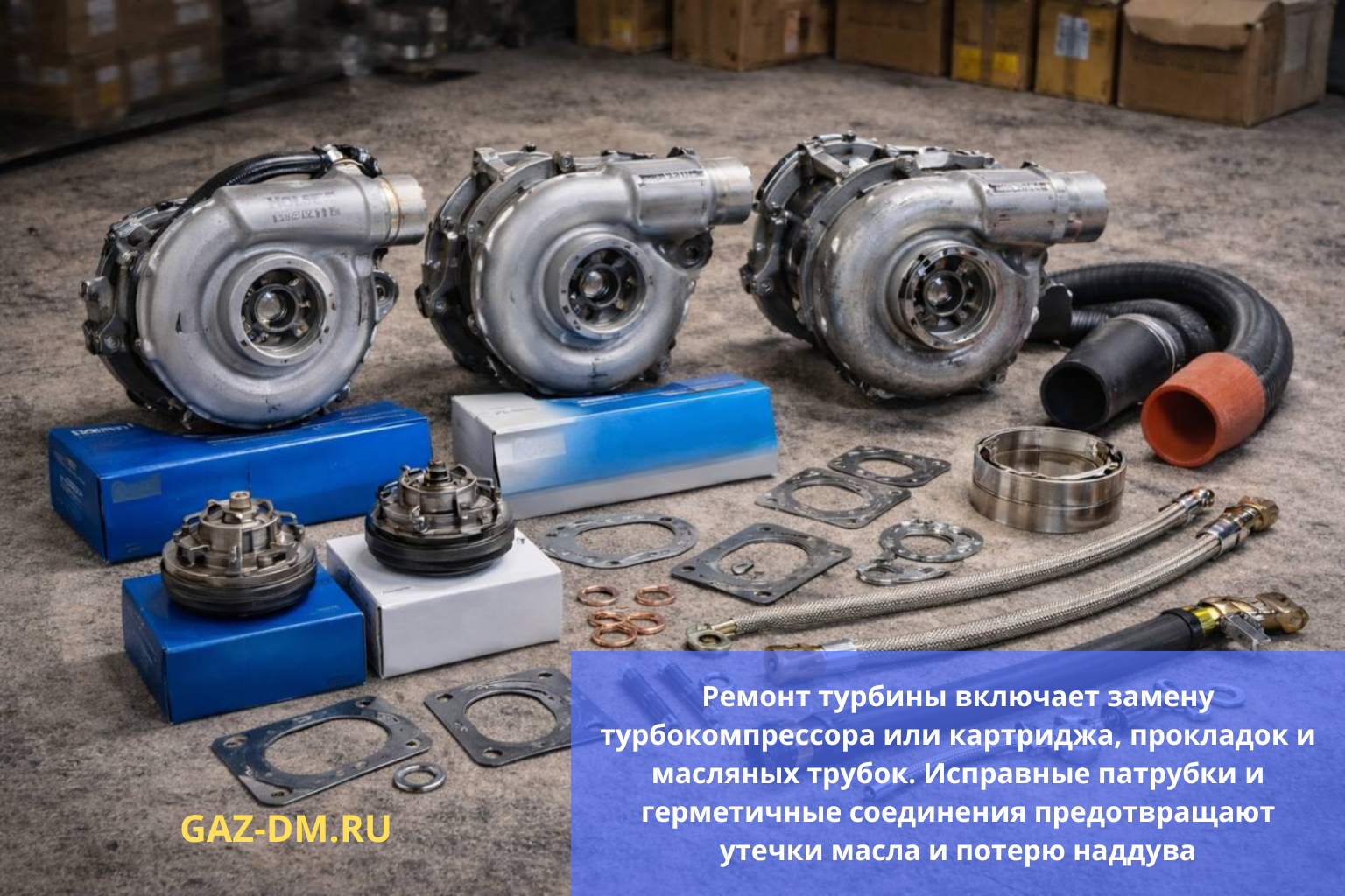 Какие конкретные запчасти требуются для ремонта турбины на Газели