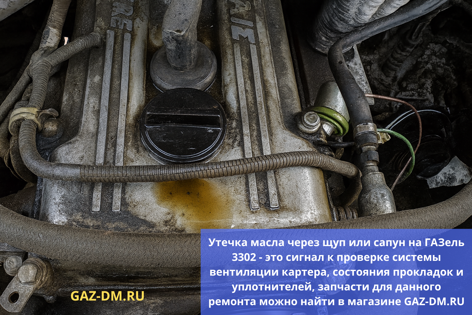 Утечка масла через щуп или сапун на ГАЗель 3302 - решение