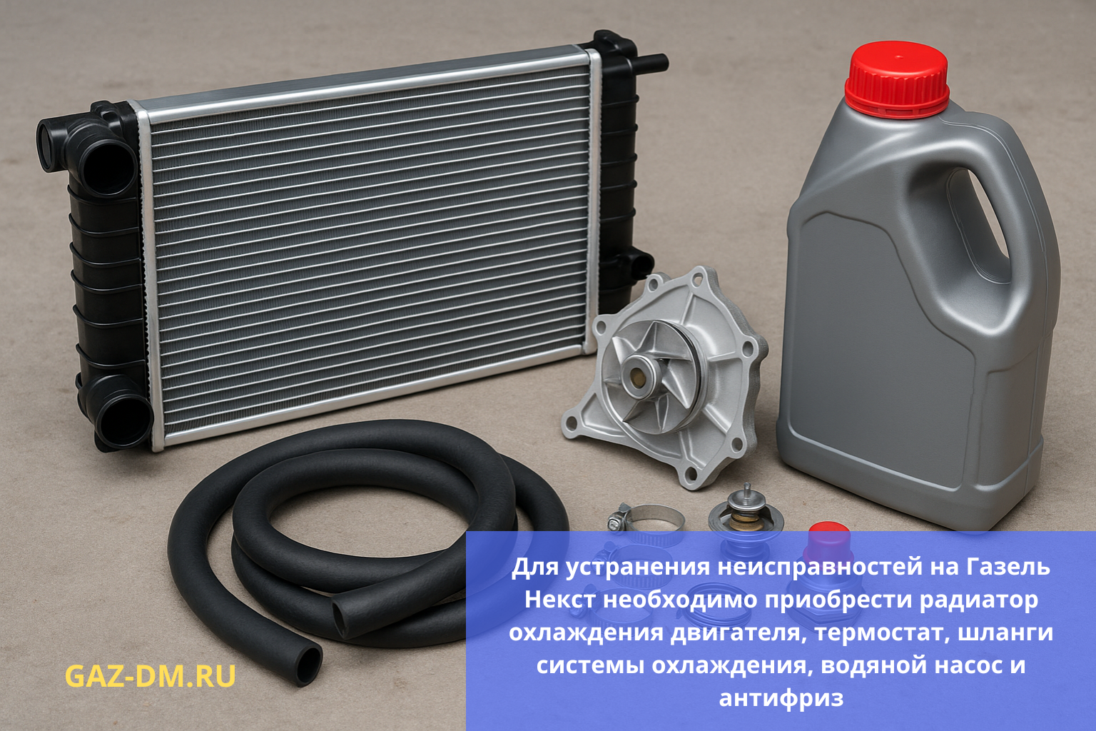 Конкретные запчасти и модели Газель Некст для устранения неисправностей системы охлаждения